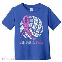 Dig For A Cure Breast Cancer Awareness Volleyball Pink Out Toddler T-Shirt thumb 0