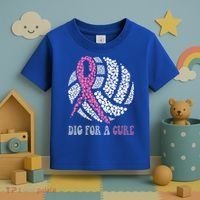 Dig For A Cure Breast Cancer Awareness Volleyball Pink Out Toddler T-Shirt thumb 3