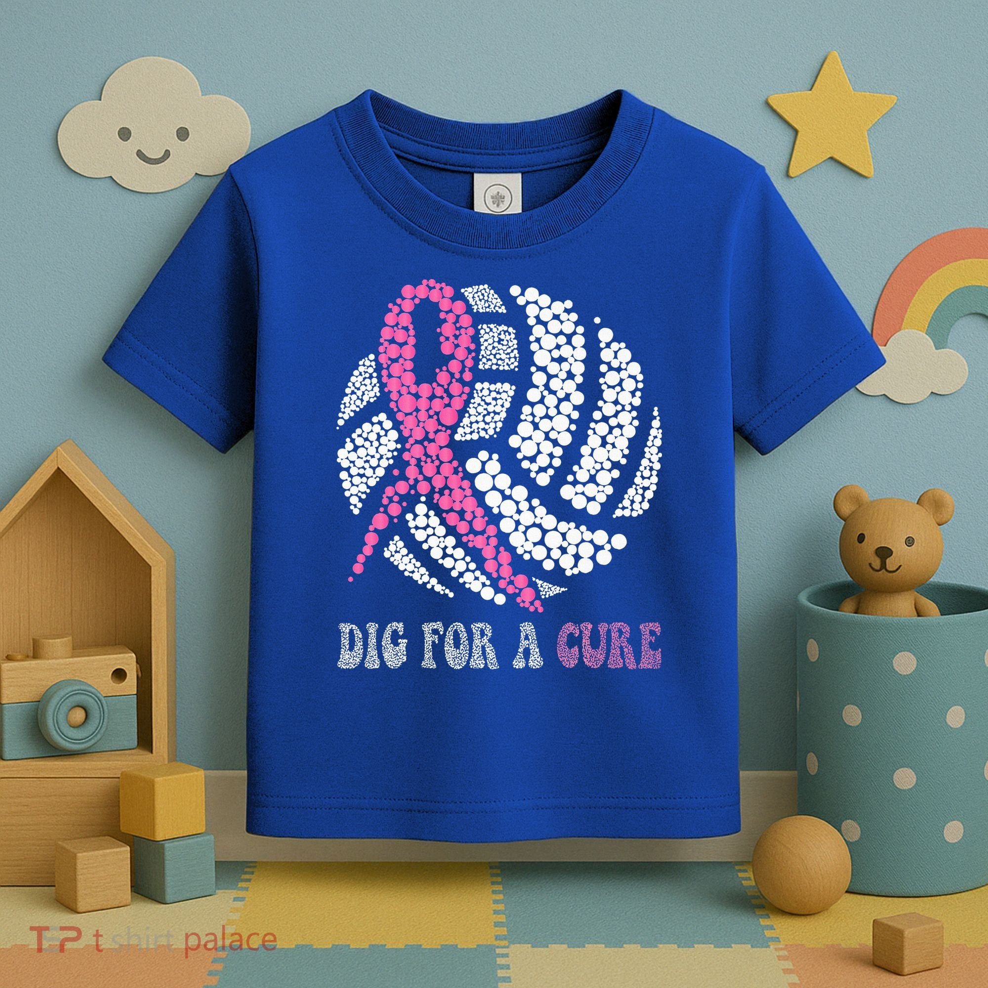 Dig For A Cure Breast Cancer Awareness Volleyball Pink Out Toddler T-Shirt