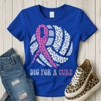 Dig For A Cure Breast Cancer Awareness Volleyball Pink Out Women's T-Shirt thumb 3