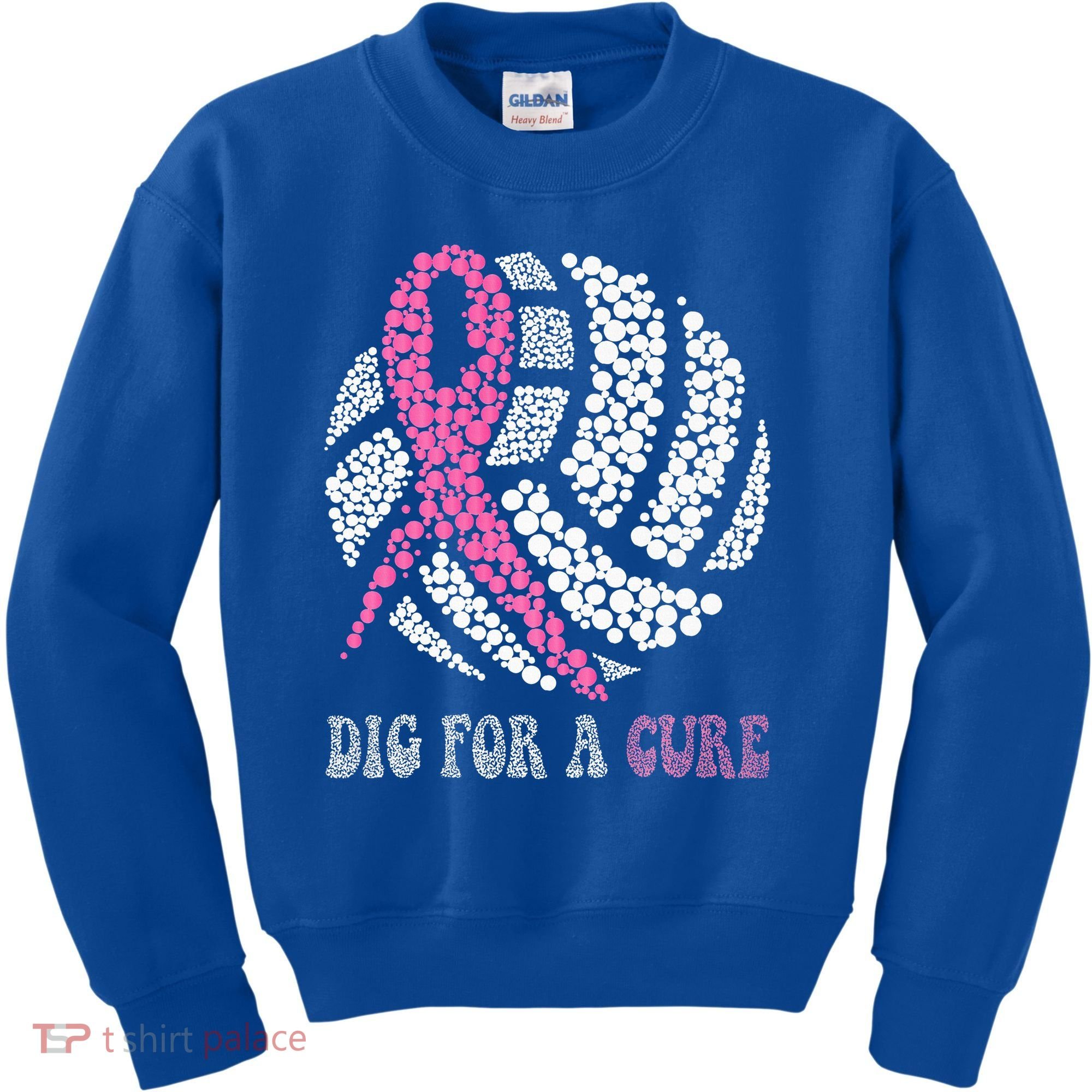 Dig For A Cure Breast Cancer Awareness Volleyball Pink Out Kids Sweatshirt