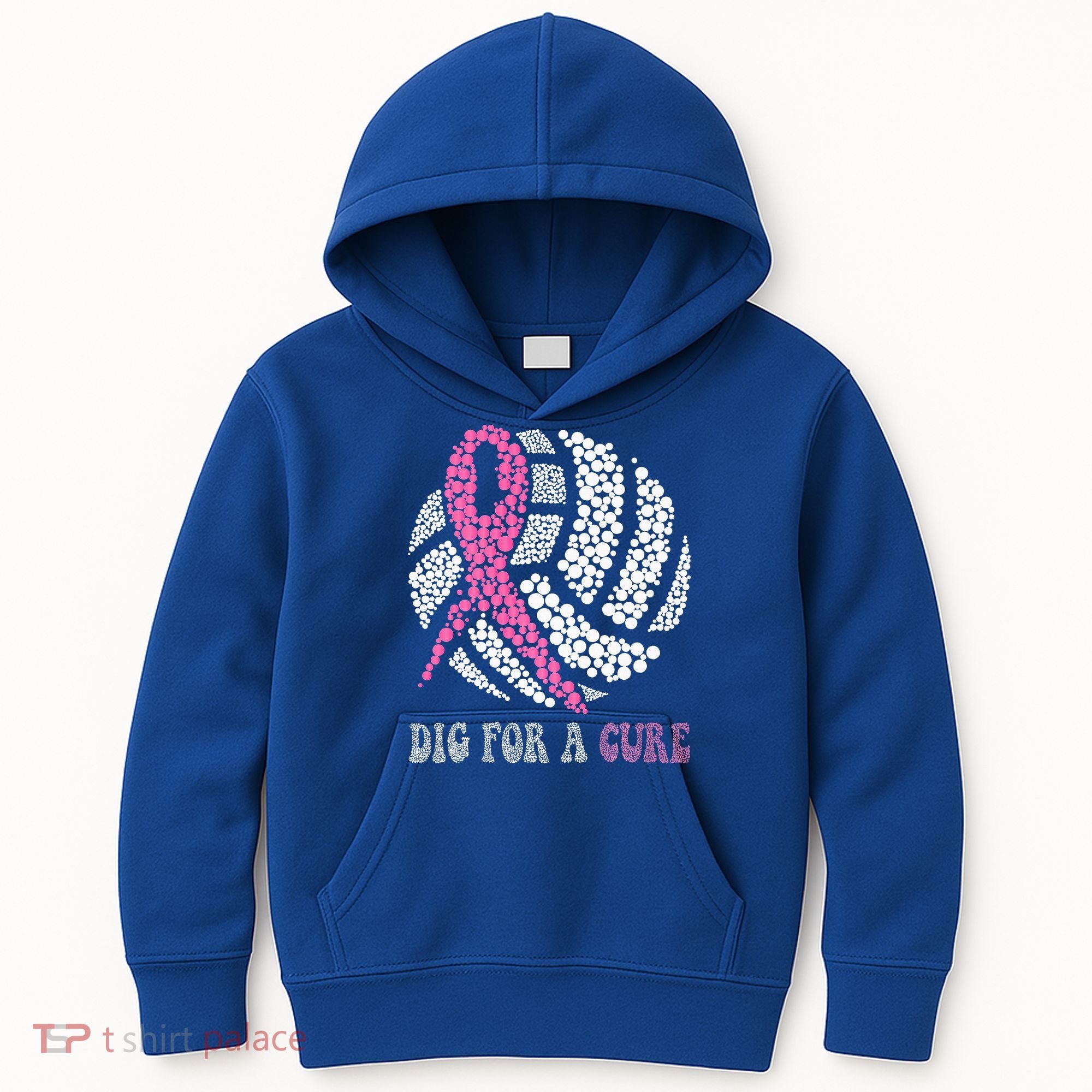 Dig For A Cure Breast Cancer Awareness Volleyball Pink Out Kids Hoodie