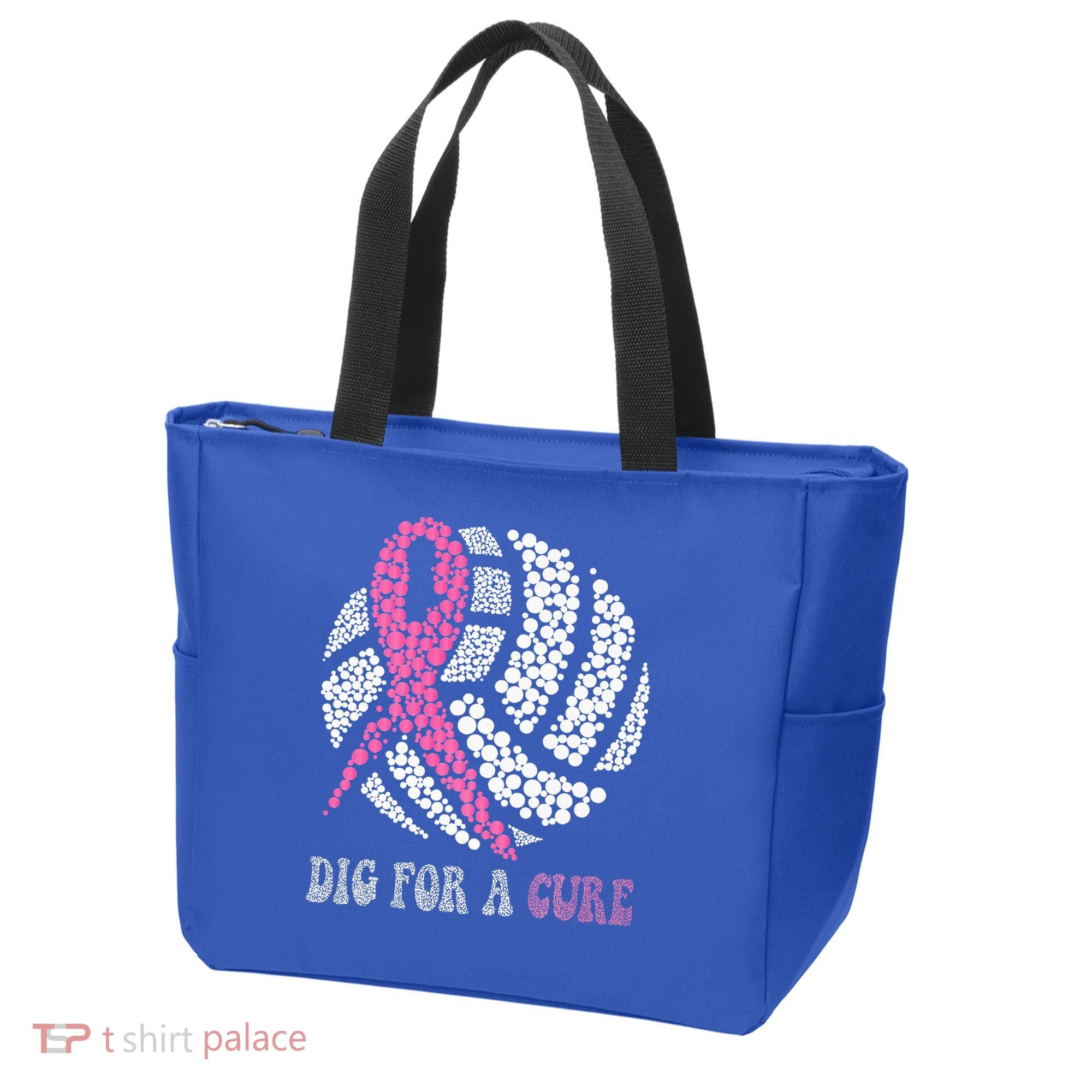 Dig For A Cure Breast Cancer Awareness Volleyball Pink Out Tote Bag