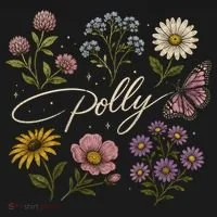 Dolly Floral Butterfly Flowers Button thumb 1