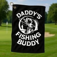 Daddy's Fishing Buddy Young Fisherman Golf Towel thumb 1