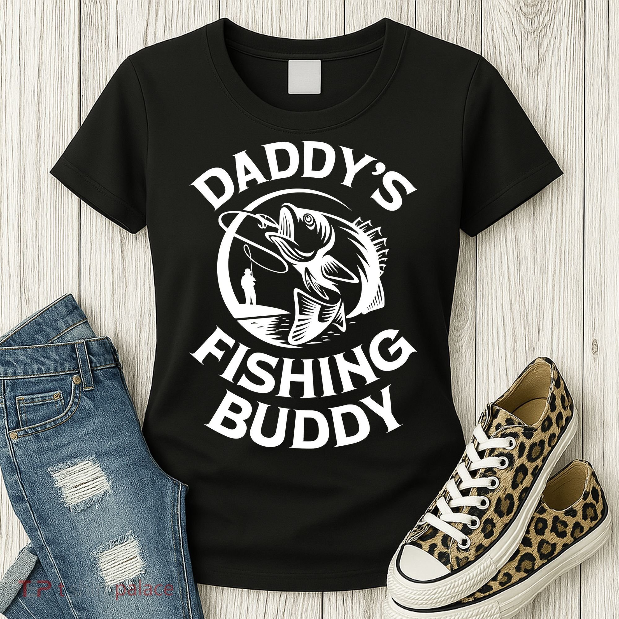 Daddy's Fishing Buddy Young Fisherman Women's T-Shirt