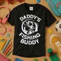 Daddy's Fishing Buddy Young Fisherman Kids T-Shirt thumb 3