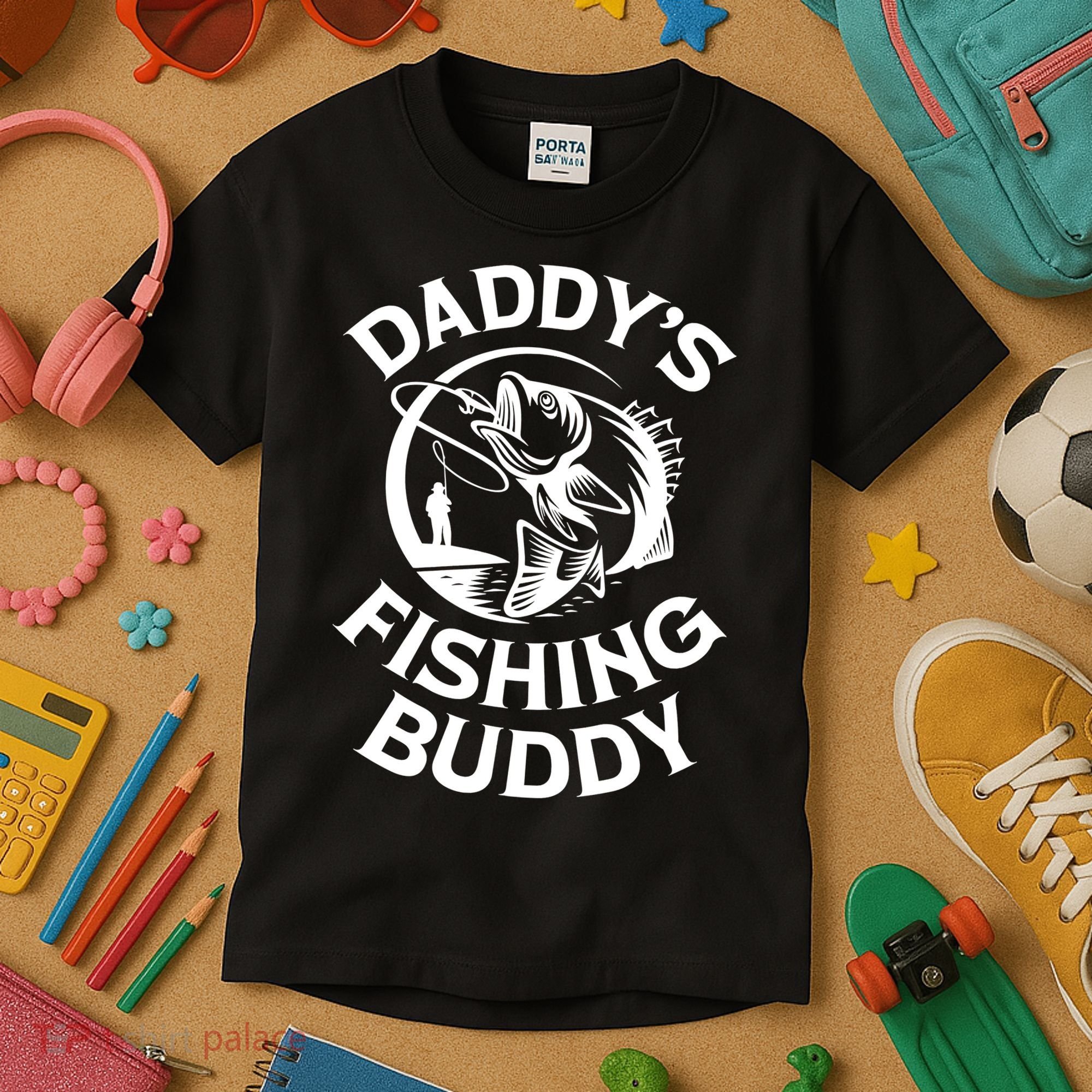Daddy's Fishing Buddy Young Fisherman Kids T-Shirt