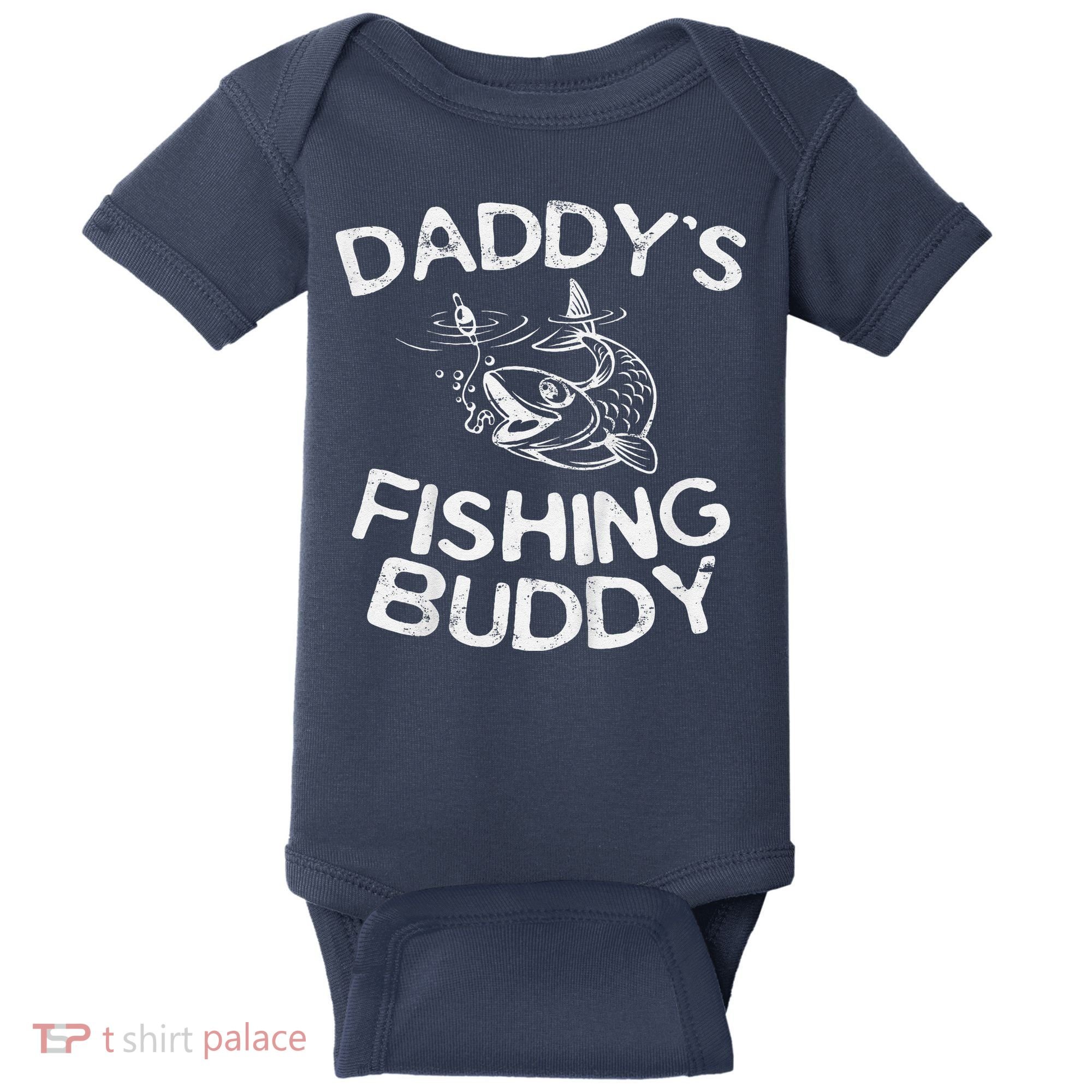 DaddyS Fishing Buddy Young Fisherman Baby Bodysuit