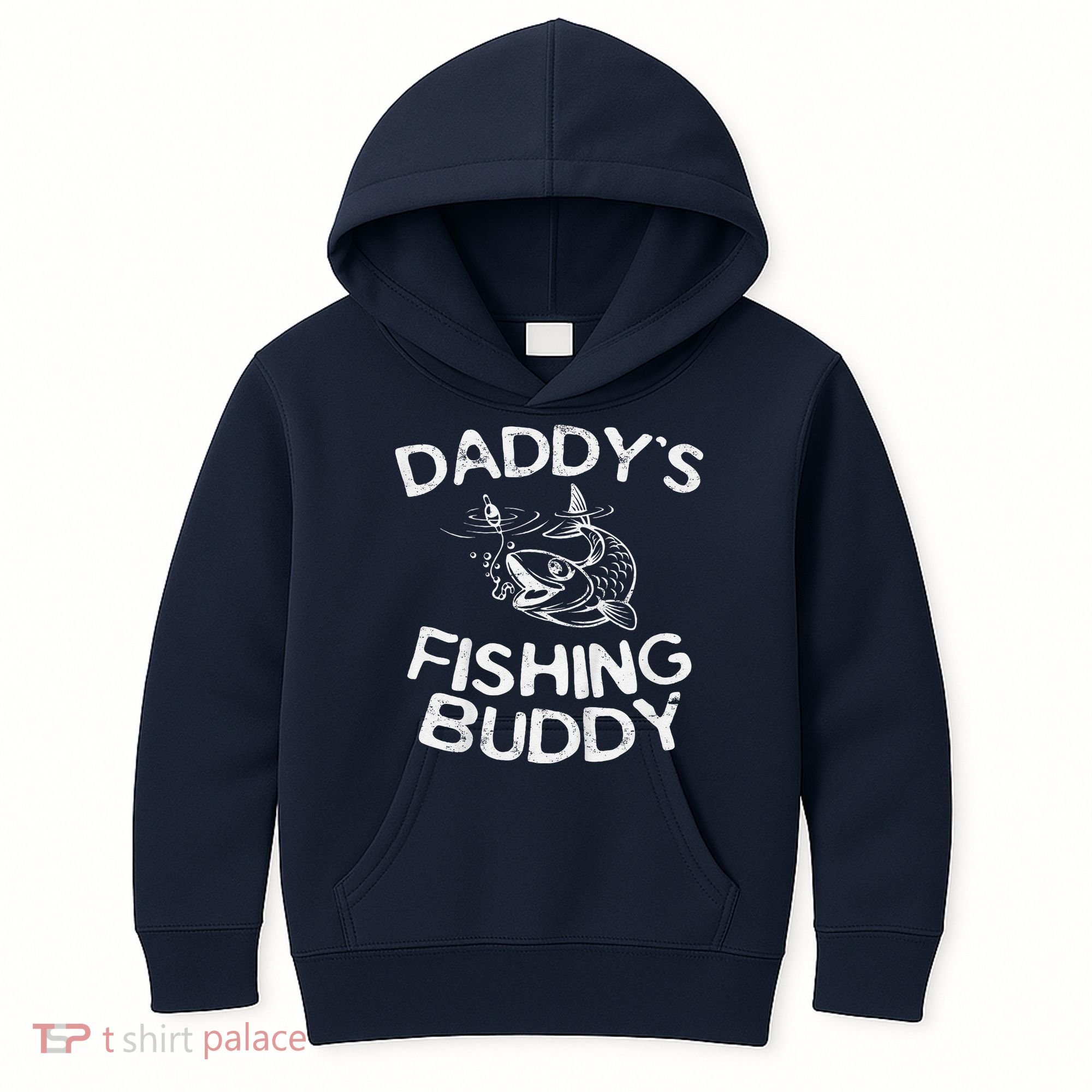 DaddyS Fishing Buddy Young Fisherman Kids Hoodie