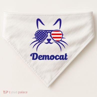 Democat Funny Cat Ladies For Kamala USA-Made Doggie Bandana