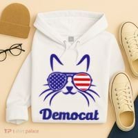 Democat Funny Cat Ladies For Kamala Hoodie thumb 4