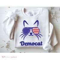 Democat Funny Cat Ladies For Kamala Sweatshirt thumb 2