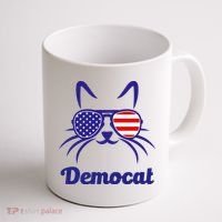 Democat Funny Cat Ladies For Kamala Coffee Mug thumb 1