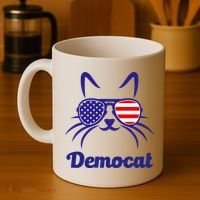 Democat Funny Cat Ladies For Kamala Coffee Mug thumb 4