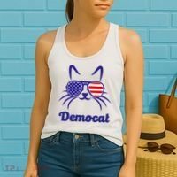 Democat Funny Cat Ladies For Kamala Women's Tank Top thumb 2