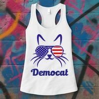 Democat Funny Cat Ladies For Kamala Women's Tank Top thumb 3