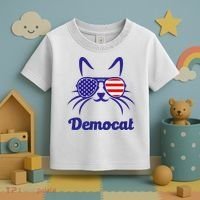 Democat Funny Cat Ladies For Kamala Toddler T-Shirt thumb 3