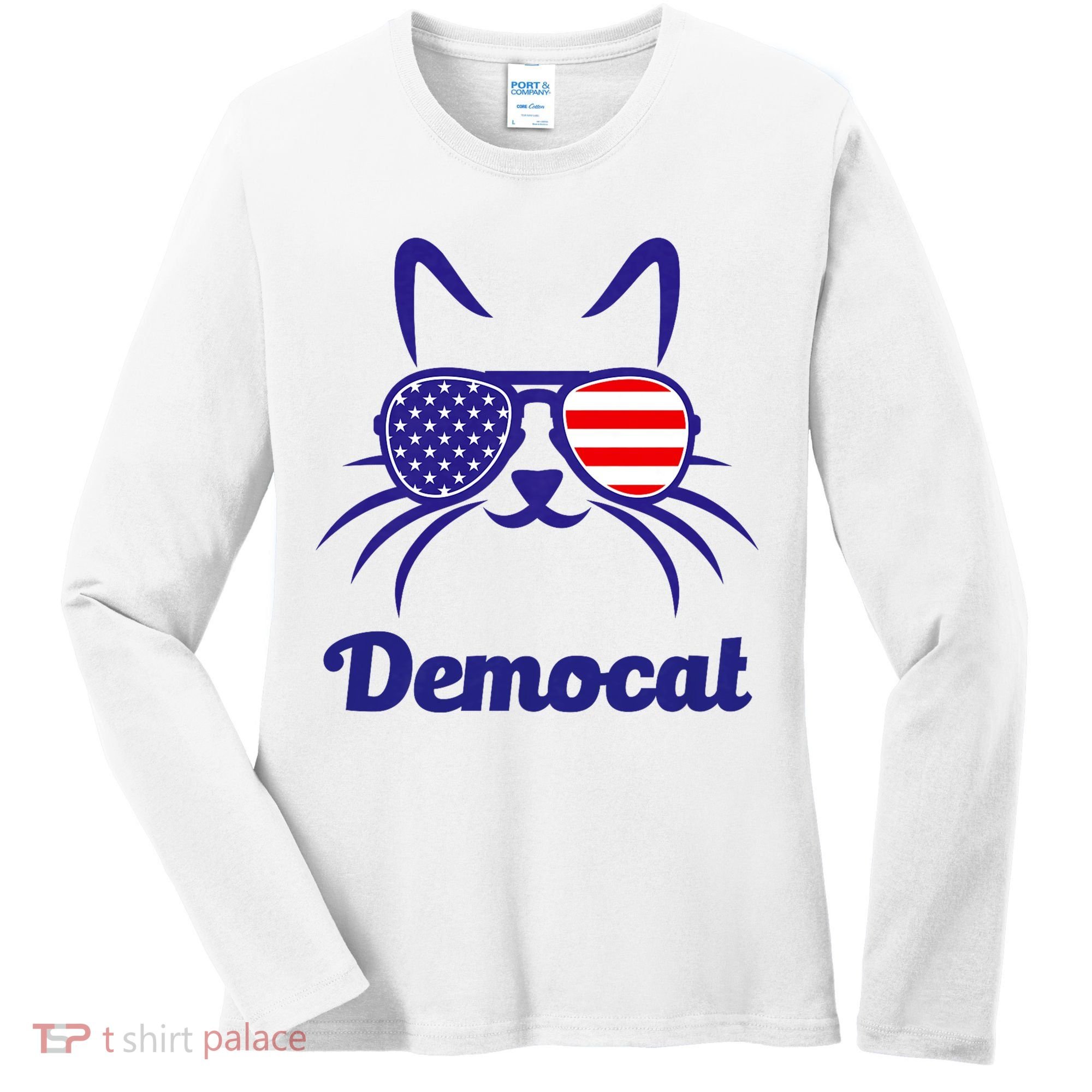 Democat Funny Cat Ladies For Kamala Women's Long Sleeve Shirt