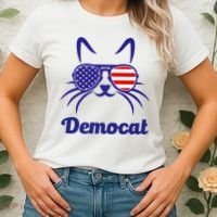 Democat Funny Cat Ladies For Kamala Women's T-Shirt thumb 2