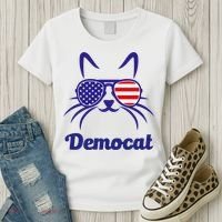 Democat Funny Cat Ladies For Kamala Women's T-Shirt thumb 3