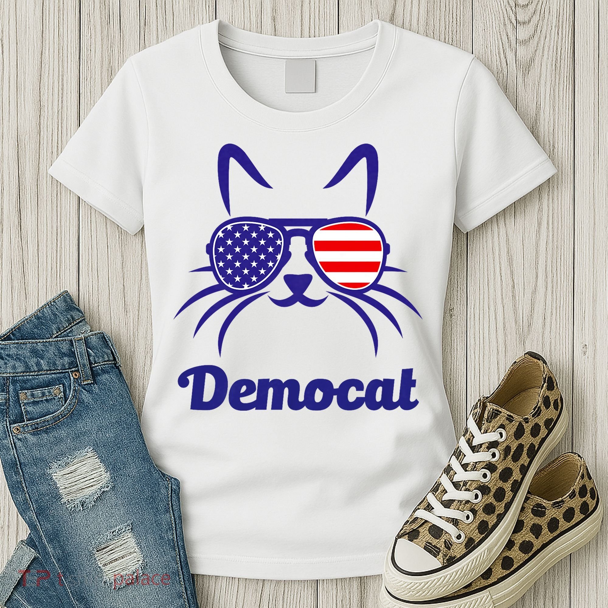 Democat Funny Cat Ladies For Kamala Women's T-Shirt