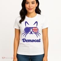 Democat Funny Cat Ladies For Kamala Women's T-Shirt thumb 4