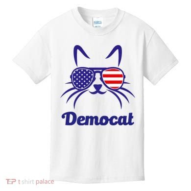 Democat Funny Cat Ladies For Kamala Kids T-Shirt