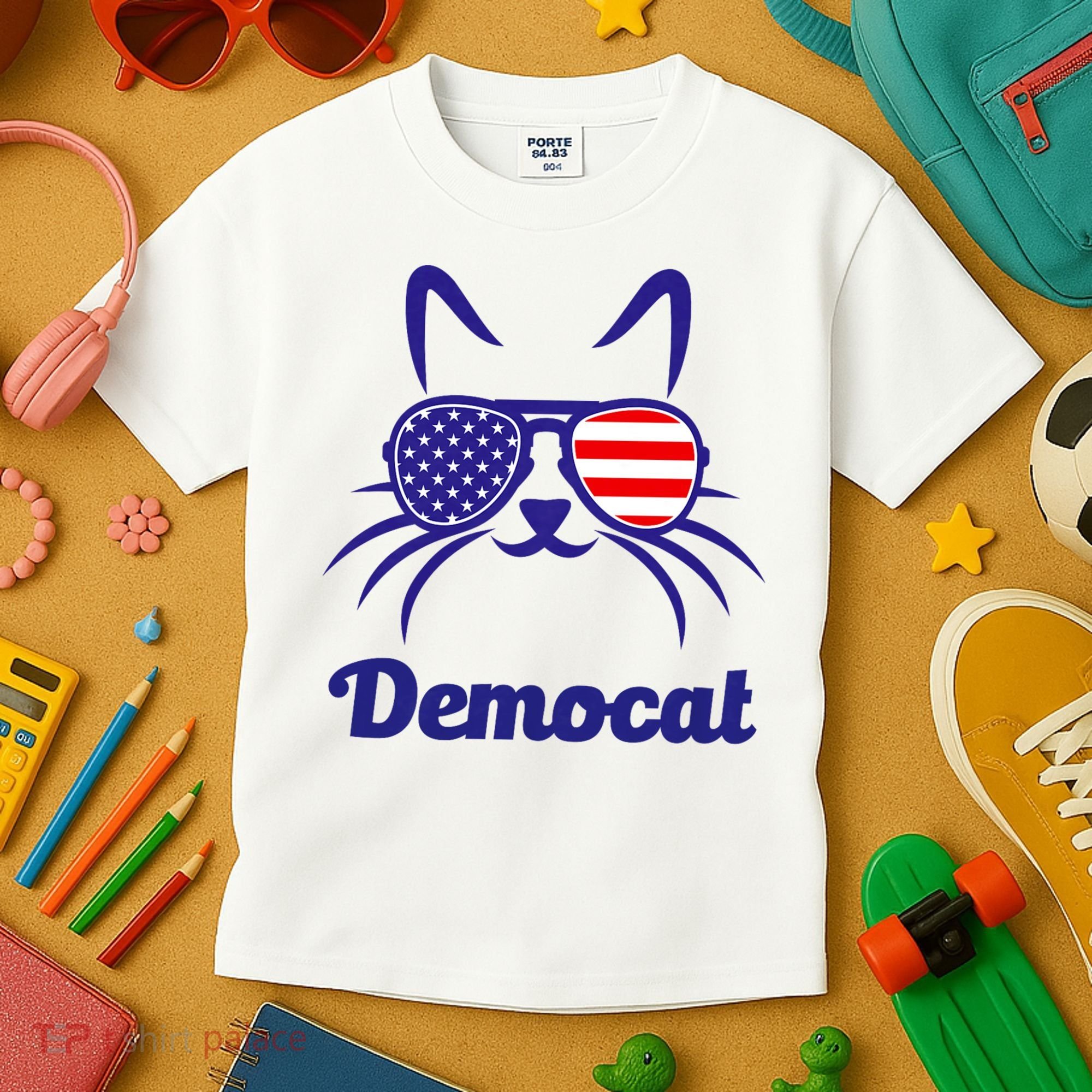 Democat Funny Cat Ladies For Kamala Kids T-Shirt