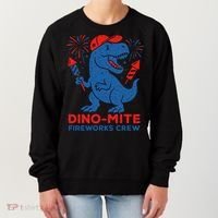 Dino-Mite Fireworks Crew, Dinosaur USA, American Flag  Women's Sweatshirt thumb 0