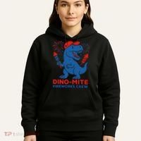 Dino-Mite Fireworks Crew, Dinosaur USA, American Flag  Hoodie thumb 5