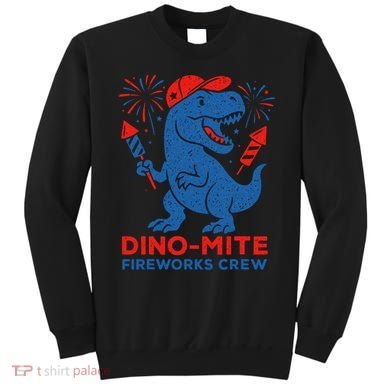 Dino-Mite Fireworks Crew, Dinosaur USA, American Flag  Sweatshirt