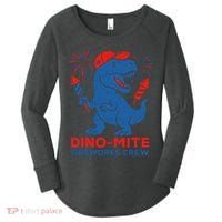 Dino-Mite Fireworks Crew, Dinosaur USA, American Flag  Women's Perfect Tri Tunic Long Sleeve Shirt thumb 0