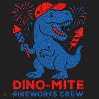 Dino-Mite Fireworks Crew, Dinosaur USA, American Flag  Tumbler thumb 3