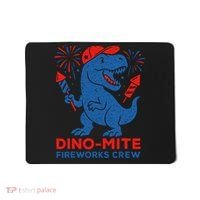Dino-Mite Fireworks Crew, Dinosaur USA, American Flag  Mousepad thumb 0