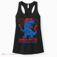 Dino-Mite Fireworks Crew, Dinosaur USA, American Flag  Women's Tank Top thumb 0