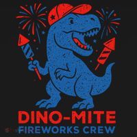 Dino-Mite Fireworks Crew, Dinosaur USA, American Flag  Baby Bodysuit thumb 2