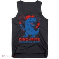 Dino-Mite Fireworks Crew, Dinosaur USA, American Flag  Tank Top thumb 0
