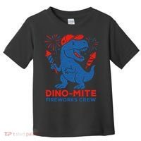 Dino-Mite Fireworks Crew, Dinosaur USA, American Flag  Toddler T-Shirt thumb 0