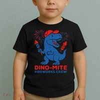 Dino-Mite Fireworks Crew, Dinosaur USA, American Flag  Toddler T-Shirt thumb 2