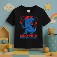 Dino-Mite Fireworks Crew, Dinosaur USA, American Flag  Toddler T-Shirt thumb 3