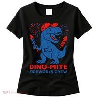Dino-Mite Fireworks Crew, Dinosaur USA, American Flag  Women's T-Shirt thumb 0
