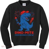 Dino-Mite Fireworks Crew, Dinosaur USA, American Flag  Kids Sweatshirt thumb 0