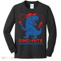 Dino-Mite Fireworks Crew, Dinosaur USA, American Flag  Kids Long Sleeve Shirt thumb 0