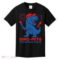 Dino-Mite Fireworks Crew, Dinosaur USA, American Flag  Kids T-Shirt thumb 0