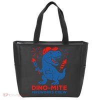 Dino-Mite Fireworks Crew, Dinosaur USA, American Flag  Tote Bag thumb 0