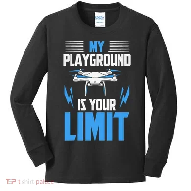 Drone FPV Copter Pilot Kids Long Sleeve Shirt