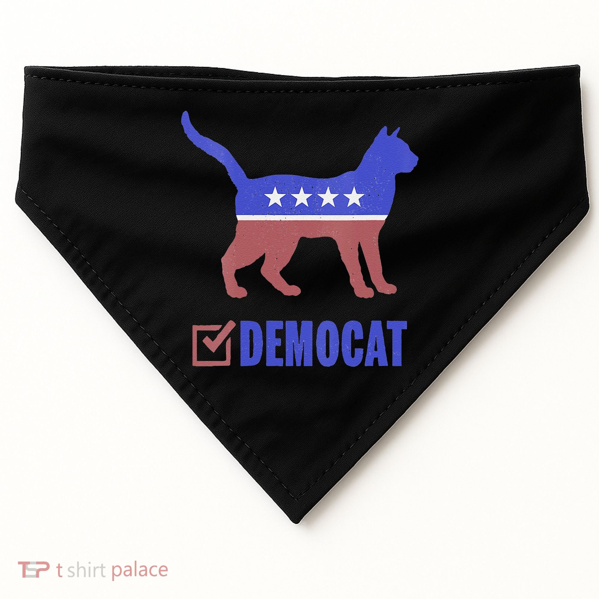 Democat Funny Cat Ladies For Kamala Yes We Kam USA-Made Doggie Bandana