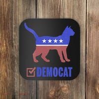 Democat Funny Cat Ladies For Kamala Yes We Kam Coaster thumb 0