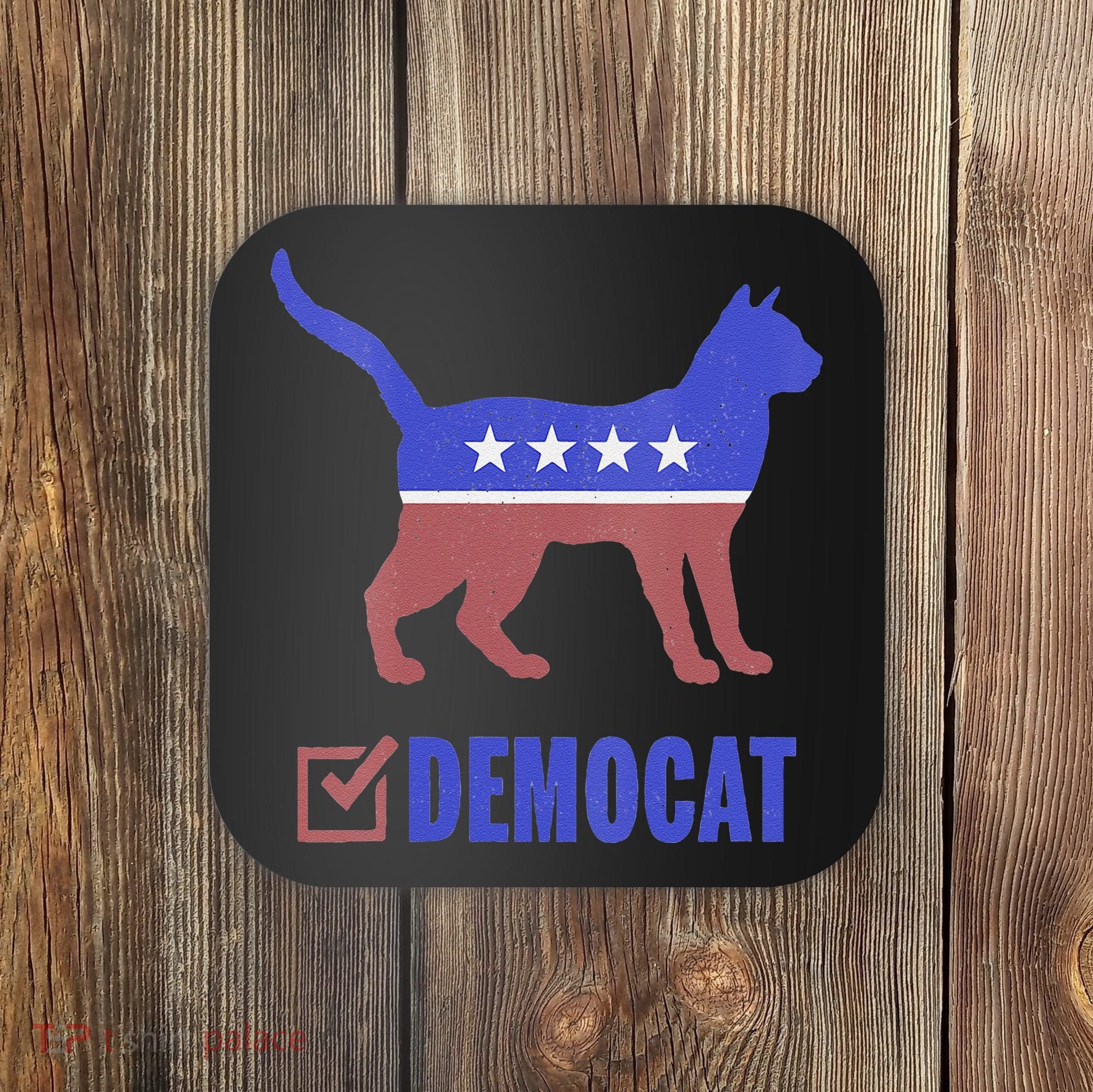 Democat Funny Cat Ladies For Kamala Yes We Kam Coaster
